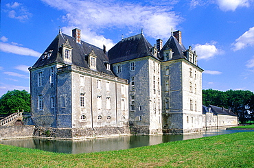 France, To Uraine Val-De-Loire, In Dre-Et-Loire, Champchevrier Castle Belonging To Baron Bizard, Facade On Park