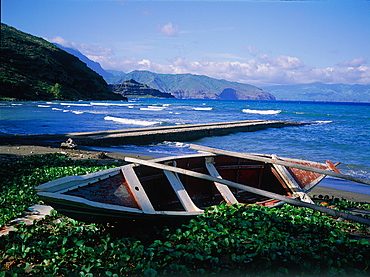 French Polynesia, Marquesas Archipelago, Ua-Uka Island, Fishing Boats On The Shore