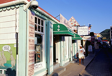 Streeet scene, St. Barthelemy, Antilles, West Indies, Caribbean, Central America