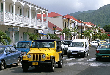 Street scene, Marigot, St. Martin, Leeward Islands, West Indies, Caribbean, Central America