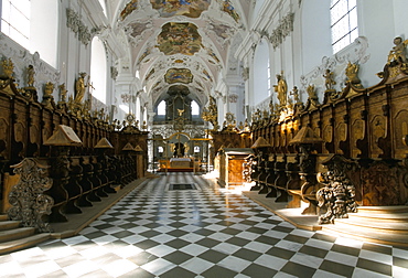 Interior, Stift Stams Christian monastery, Tyrol, Austria, Europe