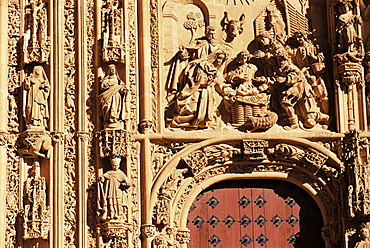 Detail of the Puerta del Nacimiento (Renaissance doorway) of the Catedral Nueva (New Cathedral), Salamanca, Castilla y Leon (Old Castile), Spain, Europe