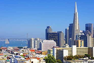 Downtown and TransAmerica Building, San Francisco, California, United States of America, North America