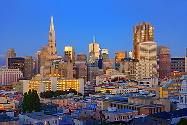 Downtown and TransAmerica Building, San Francisco, California, United States of America, North America