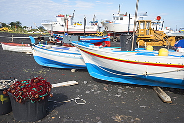 Fishing boats, Stromboli, Aeolian Islands, UNESCO World Heritage Site, Sicily, Italy, Mediterranean, Europe