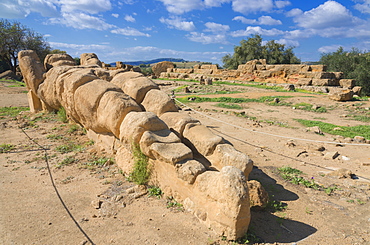 Atlas Statue, Valley of the Temples, Agrigento, UNESCO World Heritage Site, Sicily, Italy, Europe