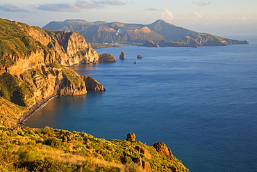 View from Belvedere Quattrocchi, Lipari, Aeolian Islands, UNESCO World Heritage Site, Sicily, Italy, Mediterranean, Europe