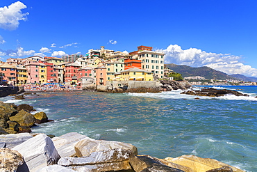 The old fishing village of Boccadasse, Genoa, Liguria, Italy, Europe