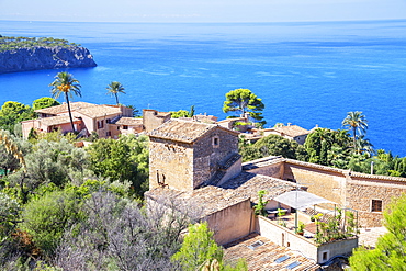 View of Lluc Alcari village near Deia, Mallorca (Majorca), Balearic Islands, Spain, Mediterranean, Europe