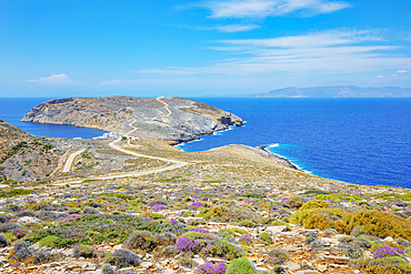 View of Sifnos Island northern coast, Sifnos Island, Cyclades, Greek Islands, Greece, Europe