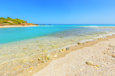 Marchesa di Cassibile beach also called Pineta del Gelsomineto at the estuary of Cassibile river, Avola, Noto Valley, Sicily, Italy