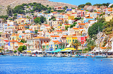 Symi Harbour, Symi Island, Dodecanese Islands, Greece