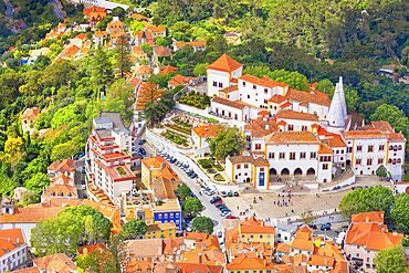 Sintra National Palace, high angle view, Sintra, Portugal