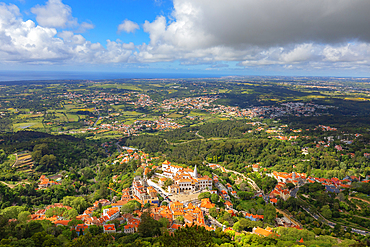 Sintra town, high angle view, Sintra, Portugal