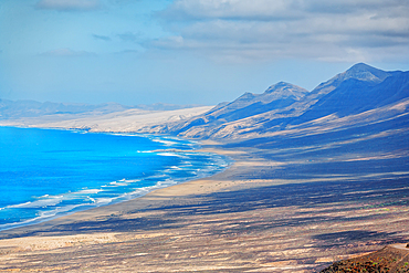 View over Cofete beach, Fuerteventura, Jandia, Canary Islands, Spain