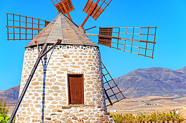 Traditional windmill, Fuerteventura, Canary Islands, Spain