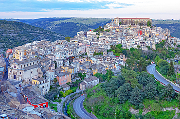 Elevated view of Ragusa Ibla, Ragusa Ibla, Ragusa province, Sicily, Italy