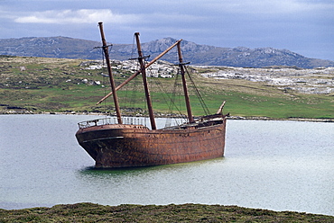 The wreck of the Lady Elizabeth, Stanley, East Falkland, Falkland Islands, South Atlantic, South America