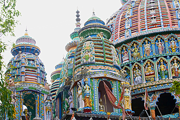 The colourful 14th century Dewri Mandir Temple dedicated to Durga, the Hindu Mother Goddess, Ranchi, Jharkhand, India, Asia