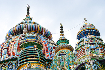 The colourful 14th century Dewri Mandir Temple dedicated to Durga, the Hindu Mother Goddess, Ranchi, Jharkhand, India, Asia