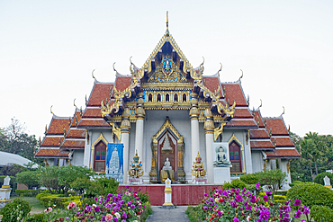 The rear entrance to the Thai Buddhist Watthai Temple, Bodh Gaya, Bihar, India, Asia