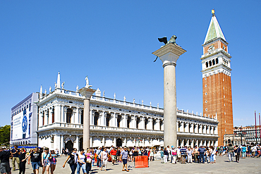 The Biblioteca Marciana (St. Mark's Library), beside the Campanile Tower in the Piazza San Marco (St. Marks Square), Venice, UNESCO World Heritage Site, Veneto, Italy, Europe