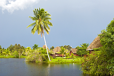 Replica native village in Treasure Lagoon, Guama, Zapata swamplands, Matanzas Province, Cuba, West Indies, Caribbean, Central America