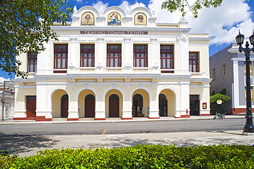 Tomas Terry Theatre flanking the Parque Jose Marti in city centre, Cienfuegos City, UNESCO World Heritage Site, Cuba, West Indies, Caribbean, Central America