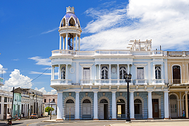 Cultural Centre Benjamin Duarte flanking Parque Jose Marti, Cienfuegos City, UNESCO World Heritage Site, Cuba, West Indies, Caribbean, Central America