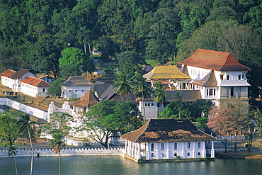 The Dalada Maligawa, or Temple of the Tooth, famous temple housing tooth relic of the Buddha, in the town of Kandy, Sri Lanka