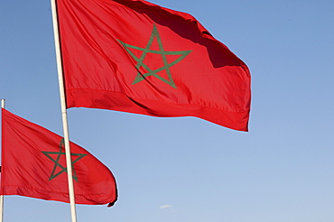 Moroccan flag, Marrakesh, Morocco, North Africa, Africa