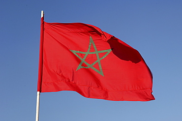 Moroccan flag, Marrakesh, Morocco, North Africa, Africa