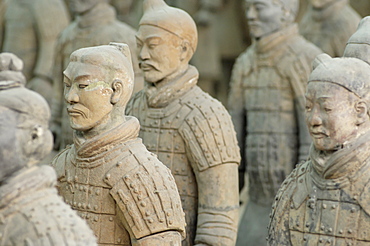 Terracotta Army, guarded the first Emperor of China, Qin Shi Huangdi's tomb, Xian, Lintong, Shaanxi, China, Asia