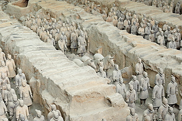 Terracotta Army, guarded the first Emperor of China, Qin Shi Huangdi's tomb, Xian, Lintong, Shaanxi, China, Asia