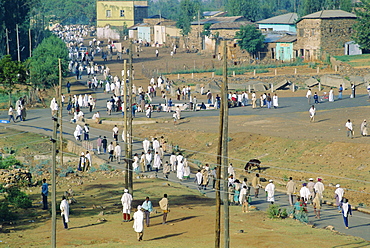 Pilgrims at the Easter Festival, Village of Axoum, Abyssinian region of Tigre,  Ethiopia, Africa 