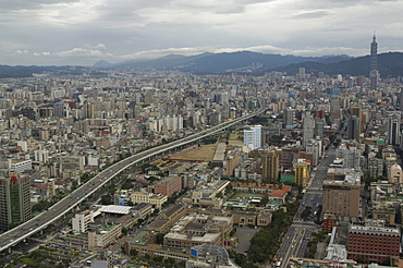 Taipei 101 Building, city view from observatory tower, Taipei City, Taiwan, Asia