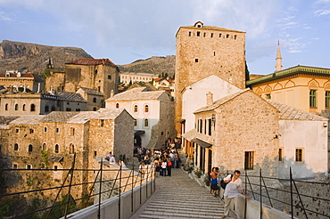 Stari Most Peace Bridge on Neretva River, Mostar, Bosnia, Bosnia-Herzegovina, Europe