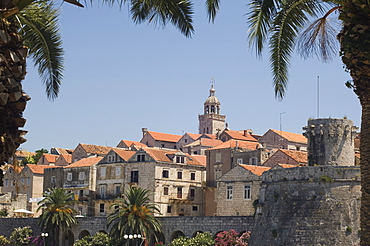 Medieval Old Town and city walls, Korcula Island, Dalmatia, Croatia, Europe