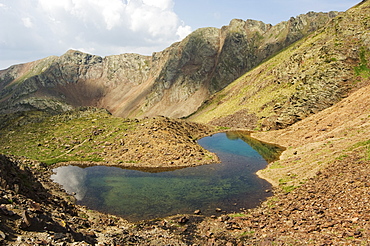 Mountain lake, hiking area of Pic de Coma Pedrosa, Parish of La Massana, Andorra, Pyrenees, Europe