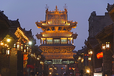 Historic city watch tower, Pingyao, UNESCO World Heritage Site, Shanxi Province, China, Asia