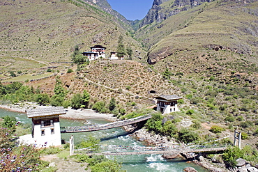 Tamchhog Lakkhang Temple, owned by descendants of the bridge builder Thantong Gyalpo, Paro, Bhutan, Asia