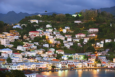 Harbour and town houses, St. George's, Grenada, Windward Islands, West Indies, Caribbean, Central America