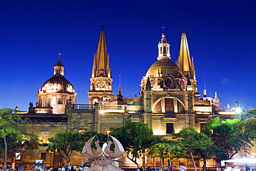 Cathedral in Plaza de Armas, Guadalajara, Mexico, North America