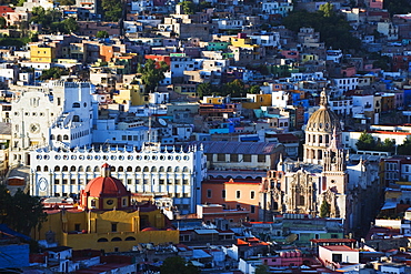 University building and Cathedral, Guanajuato, UNESCO World Heritage Site, Guanajuato state, Mexico, North America