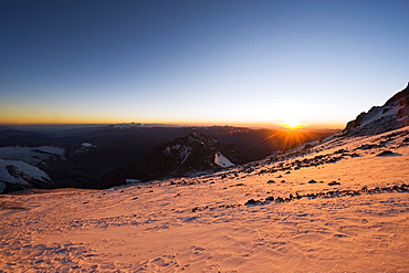 Sunrise, Aconcagua 6962m, highest peak in South America, Aconcagua Provincial Park, Andes mountains, Argentina, South America