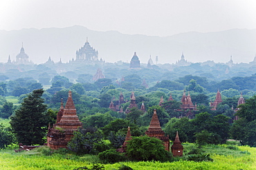 Temples on Bagan plain, Bagan (Pagan), Myanmar (Burma), Asia