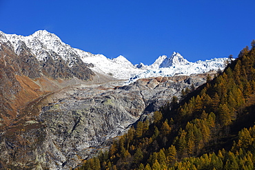 Le Tour glacier, autumn, Chamonix, Haute Savoie, Rhone Alpes, French Alps, France, Europe