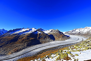 Aletsch glacier, Jungfrau-Aletsch, UNESCO World Heritage Site, Valais, Swiss Alps, Switzerland, Europe