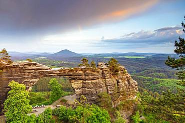 Pravcicka Brana, Europe's largest natural arch, Bohemian Switzerland National Park, Czech Republic, Europe