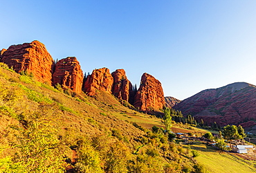 Jeti Oghuz Korort, sandstone rock formations, Karakol, Kyrgyzstan, Central Asia, Asia